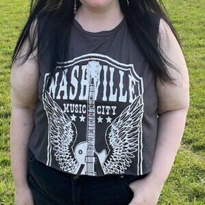 Shein Size 4xl Nashville Cropped Tank Top